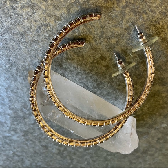 Mimi & Marge crystal and silver hoop earrings - Picture 5 of 5